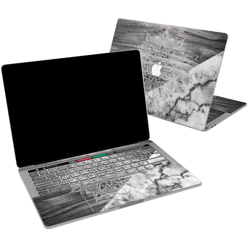 Lex Altern Vinyl MacBook Skin Gray Mandala for your Laptop Apple Macbook.