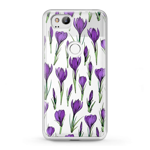 Lex Altern Google Pixel Case Purple Flower Buds