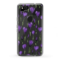 Lex Altern TPU Silicone Google Pixel Case Purple Flower Buds