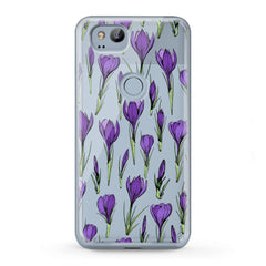 Lex Altern TPU Silicone Google Pixel Case Purple Flower Buds