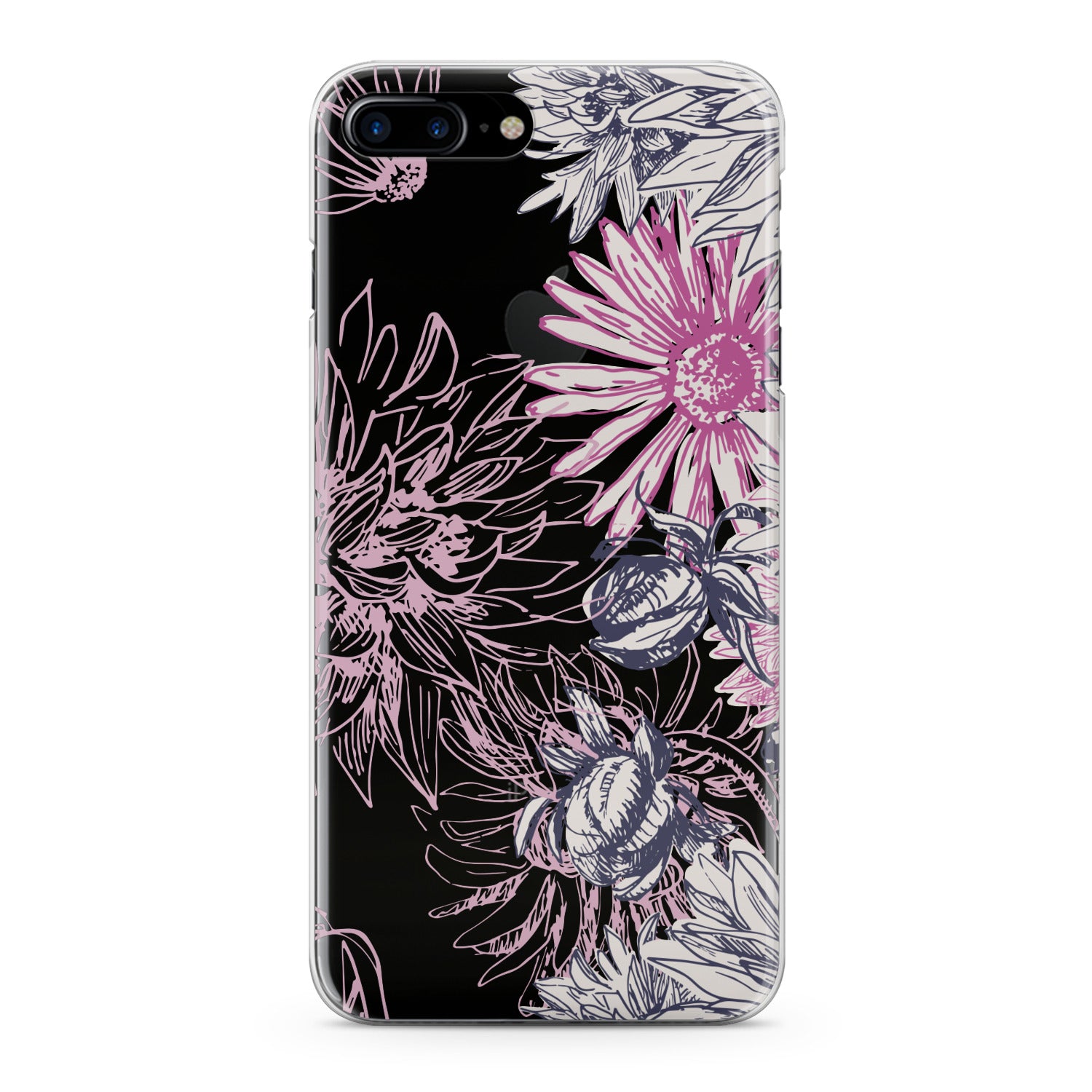 Lex Altern Pink Chrysanthemum Print Phone Case for your iPhone & Android phone.