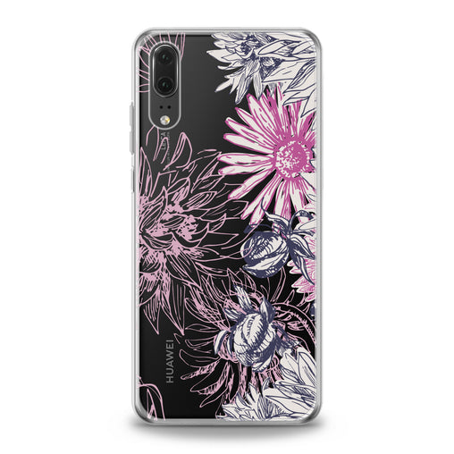 Lex Altern Pink Chrysanthemum Print Huawei Honor Case