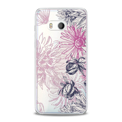 Lex Altern TPU Silicone HTC Case Pink Chrysanthemum Print