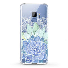 Lex Altern TPU Silicone Phone Case Blue Succulent Plant