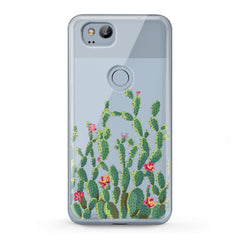 Lex Altern TPU Silicone Google Pixel Case Red Cacti Flowers