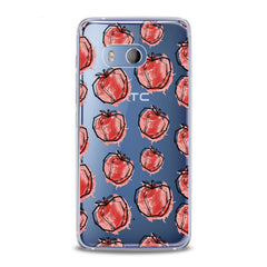 Lex Altern TPU Silicone HTC Case Red Drawing Apple
