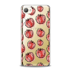 Lex Altern TPU Silicone HTC Case Red Drawing Apple