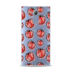 Lex Altern TPU Silicone Sony Xperia Case Red Drawing Apple