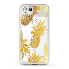 Lex Altern TPU Silicone Google Pixel Case Golden Pineapple Design