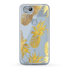 Lex Altern TPU Silicone Google Pixel Case Golden Pineapple Design