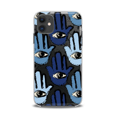 Lex Altern TPU Silicone iPhone Case Blue Hamsa Pattern
