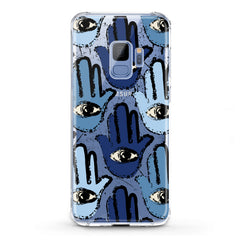 Lex Altern TPU Silicone Samsung Galaxy Case Blue Hamsa Pattern
