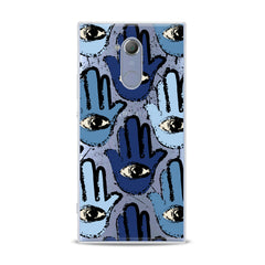 Lex Altern TPU Silicone Sony Xperia Case Blue Hamsa Pattern
