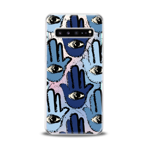 Lex Altern Blue Hamsa Pattern Samsung Galaxy Case