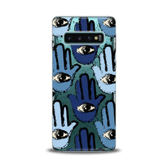 Lex Altern TPU Silicone Samsung Galaxy Case Blue Hamsa Pattern