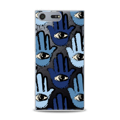 Lex Altern TPU Silicone Sony Xperia Case Blue Hamsa Pattern