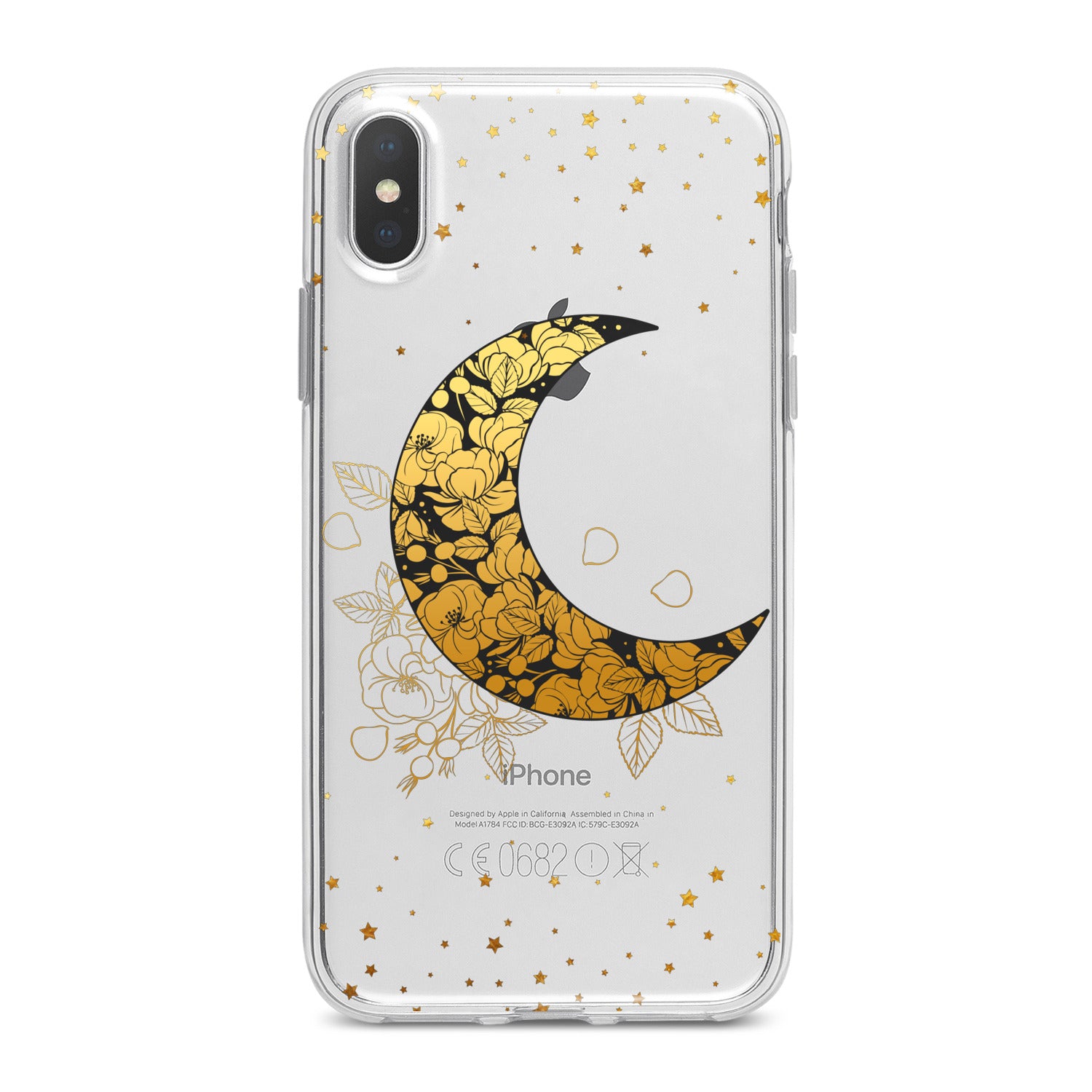 Lex Altern Golden Floral Moon Phone Case for your iPhone & Android phone.