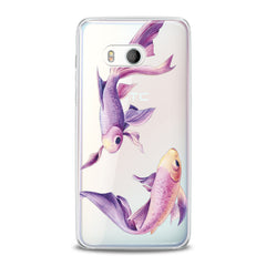 Lex Altern TPU Silicone HTC Case Purple Fishes