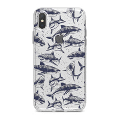 Lex Altern Black Sharks Pattern Phone Case for your iPhone & Android phone.
