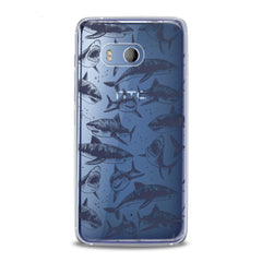 Lex Altern TPU Silicone HTC Case Black Sharks Pattern