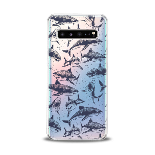 Lex Altern Black Sharks Pattern Samsung Galaxy Case