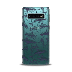 Lex Altern TPU Silicone Samsung Galaxy Case Black Sharks Pattern