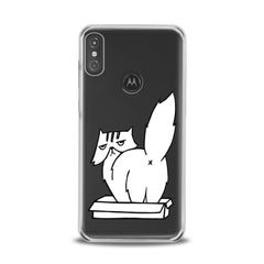 Lex Altern TPU Silicone Motorola Case White Cranky Cat