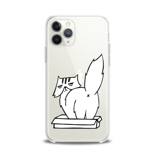 Lex Altern TPU Silicone iPhone Case White Cranky Cat