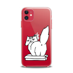 Lex Altern TPU Silicone iPhone Case White Cranky Cat