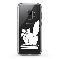 Lex Altern TPU Silicone Samsung Galaxy Case White Cranky Cat