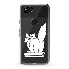 Lex Altern TPU Silicone Google Pixel Case White Cranky Cat