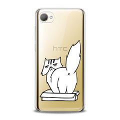 Lex Altern TPU Silicone HTC Case White Cranky Cat