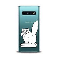 Lex Altern TPU Silicone Samsung Galaxy Case White Cranky Cat