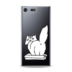 Lex Altern TPU Silicone Sony Xperia Case White Cranky Cat