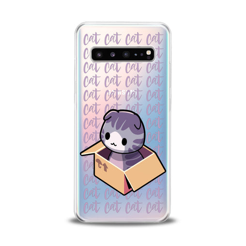 Lex Altern Purple Cat in Box Samsung Galaxy Case