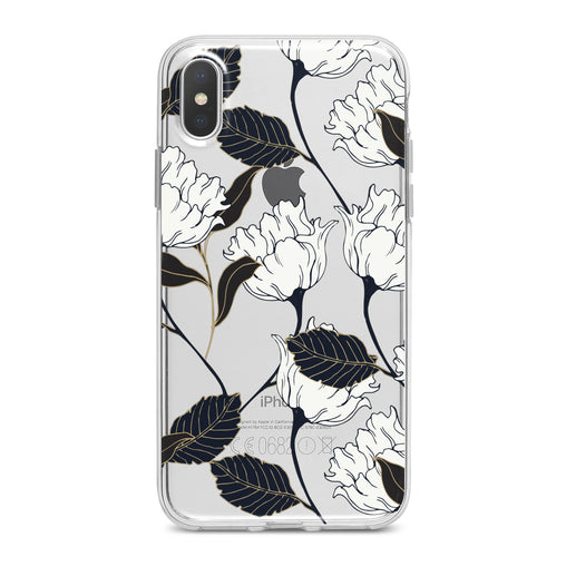 Lex Altern White Graphic Flowers Phone Case for your iPhone & Android phone.
