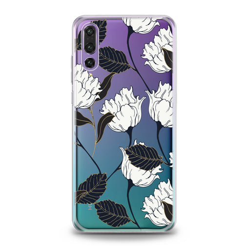 Lex Altern White Graphic Flowers Huawei Honor Case