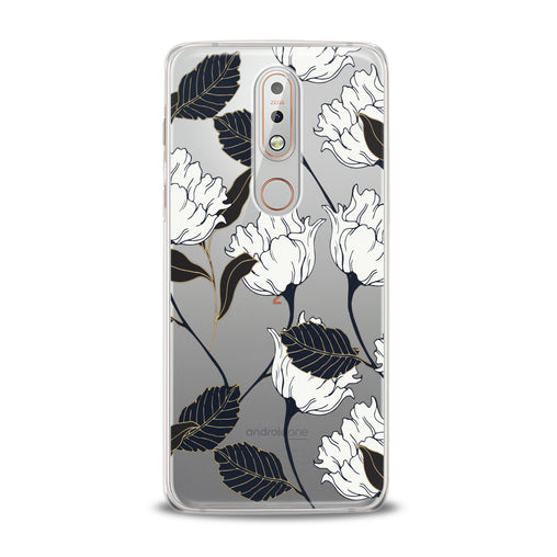 Lex Altern White Graphic Flowers Nokia Case
