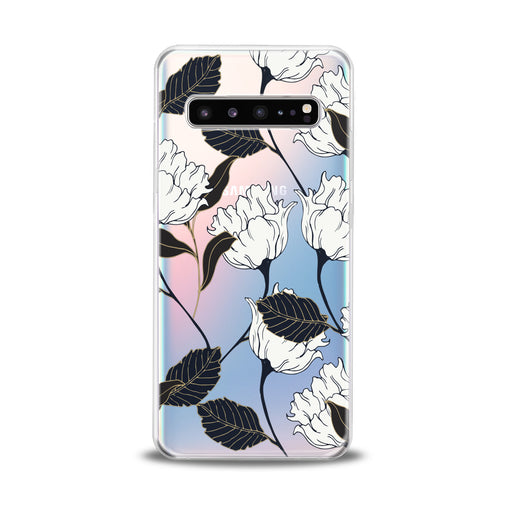 Lex Altern White Graphic Flowers Samsung Galaxy Case