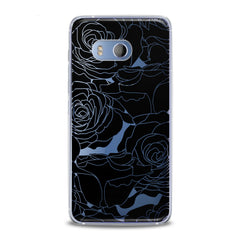 Lex Altern TPU Silicone HTC Case Black Graphic Roses