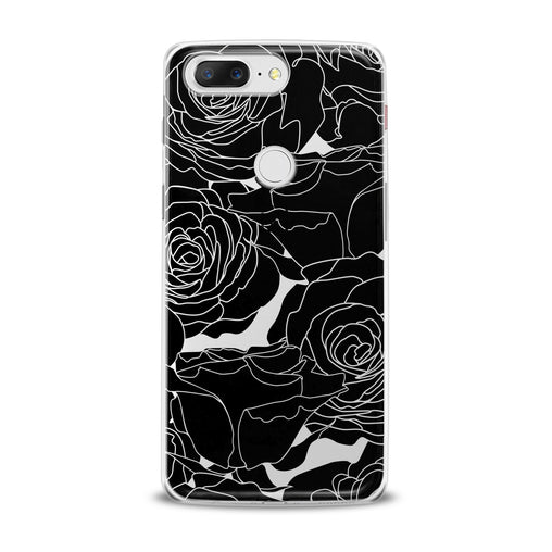 Lex Altern Black Graphic Roses OnePlus Case