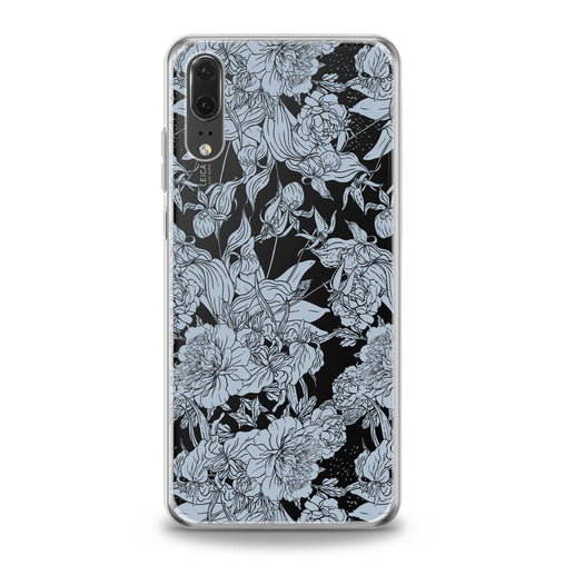 Lex Altern Blue Graphic Peonies Huawei Honor Case