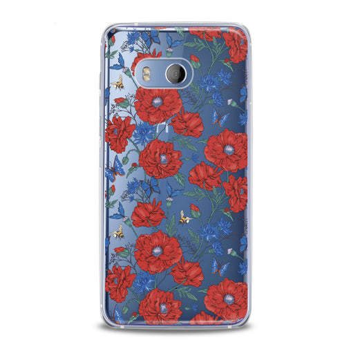 Lex Altern Red Wildflowers Bloom HTC Case