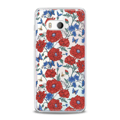Lex Altern TPU Silicone HTC Case Red Wildflowers Bloom