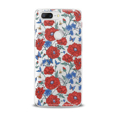 Lex Altern TPU Silicone OnePlus Case Red Wildflowers Bloom