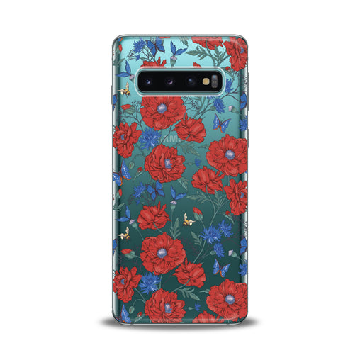 Lex Altern Red Wildflowers Bloom Samsung Galaxy Case