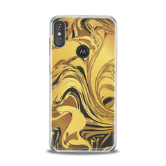 Lex Altern TPU Silicone Motorola Case Golden Abstract Paint