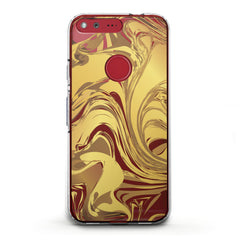 Lex Altern TPU Silicone Google Pixel Case Golden Abstract Paint
