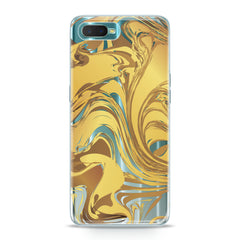 Lex Altern TPU Silicone Oppo Case Golden Abstract Paint