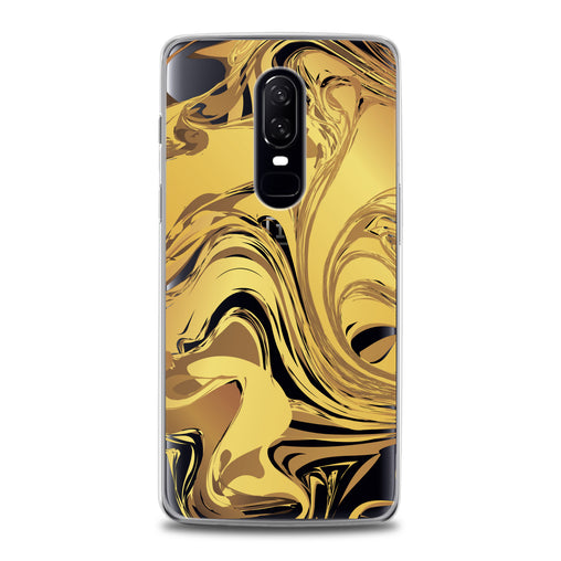 Lex Altern TPU Silicone OnePlus Case Golden Abstract Paint